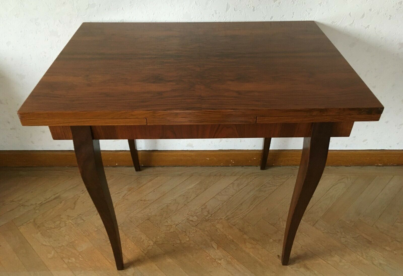 Table art deco an 50 walnut magnifying glass - 2 extensions vintage extra furniture