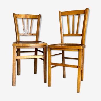 2 chaises bistrot en hêtre clair
