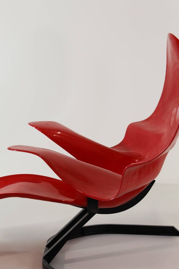 Chaise Longue ''Éléphant'' de Bernard Rancillac – Édition Limitée 07/100 – Rouge