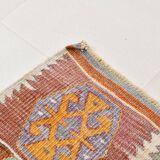 5x8 Green & Orange Tribal Vintage Kilim Rug, 146x255Cm SK 33083