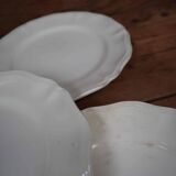 Set of 5 Sarreguemines flat plates in cream color
