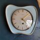 Vintage ceramic clock silent wall pendulum "Exact golden blue"
