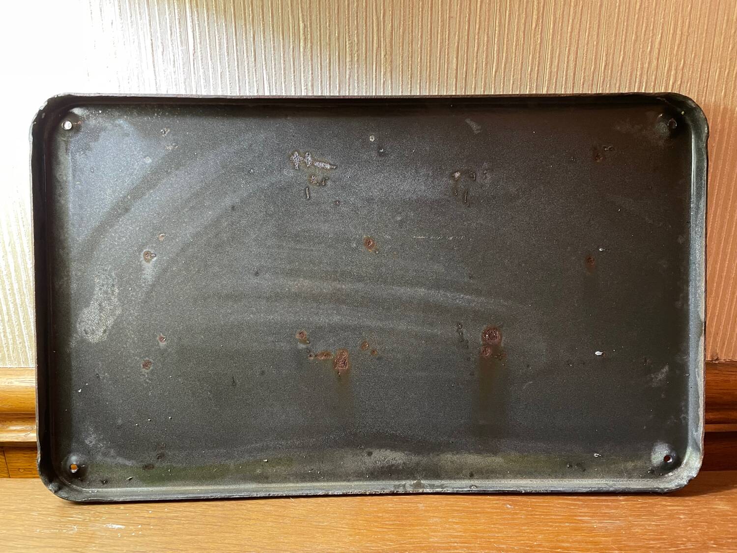 Enameled sheet metal street sign