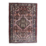 Tapis vintage Malayer fait main 84x120 cm en laine rose et vert - 1C1047