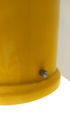 Suspension en plexiglas industriel postmoderne et en aluminium verni jaune, Italie