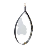 Mid-Century Modern Brass and Steel Drop-Shaped Mirror, Italy, 1970s