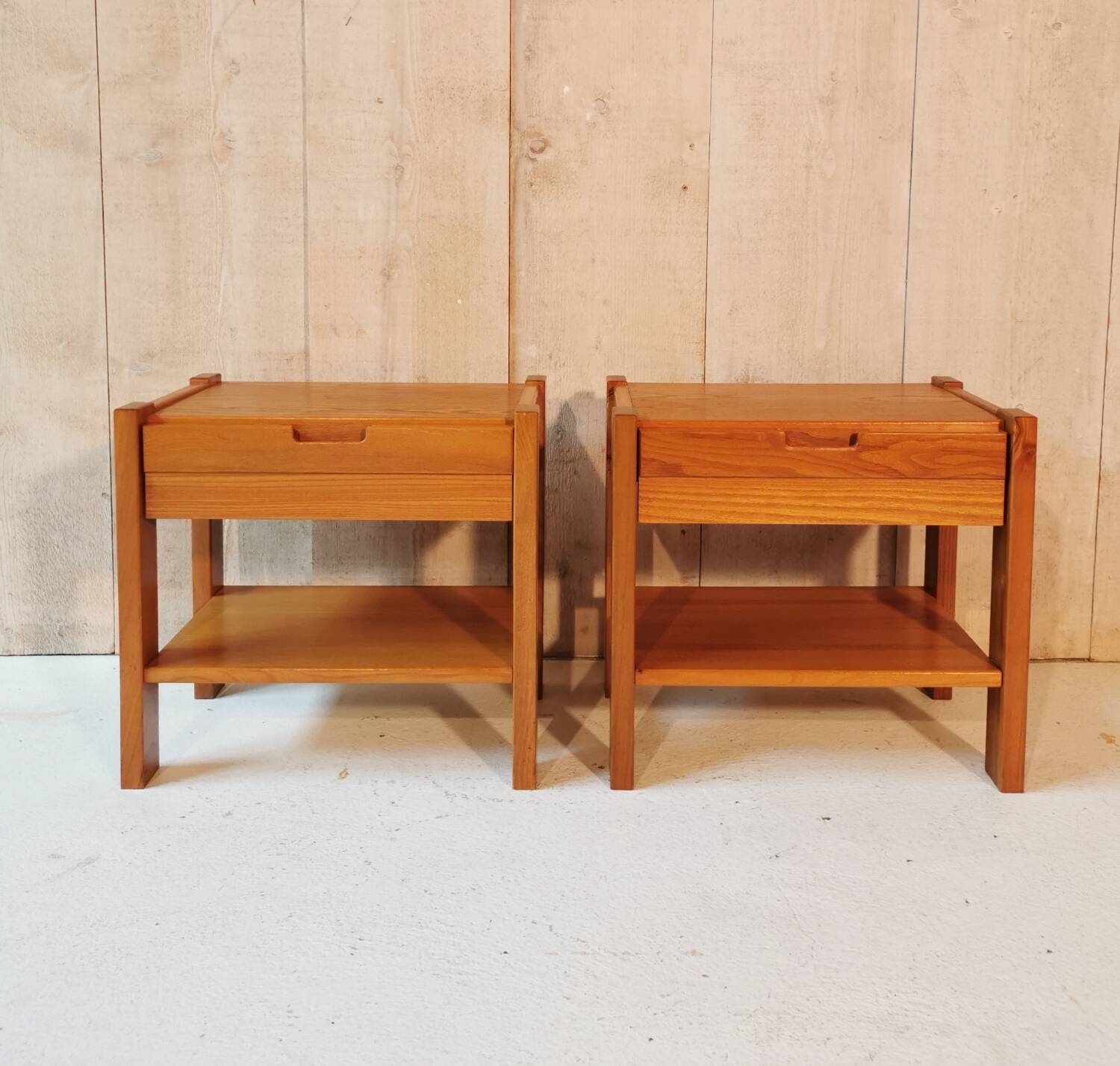 Elm bedside tables