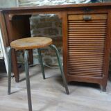 Wood and metal workshop stool