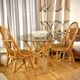 Smoked glass rattan table + chairs