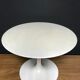 Knoll pedestal table with plain white marble top