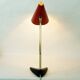 Red Austrian mid-century brass and iron table lamp by J.T. Kalmar