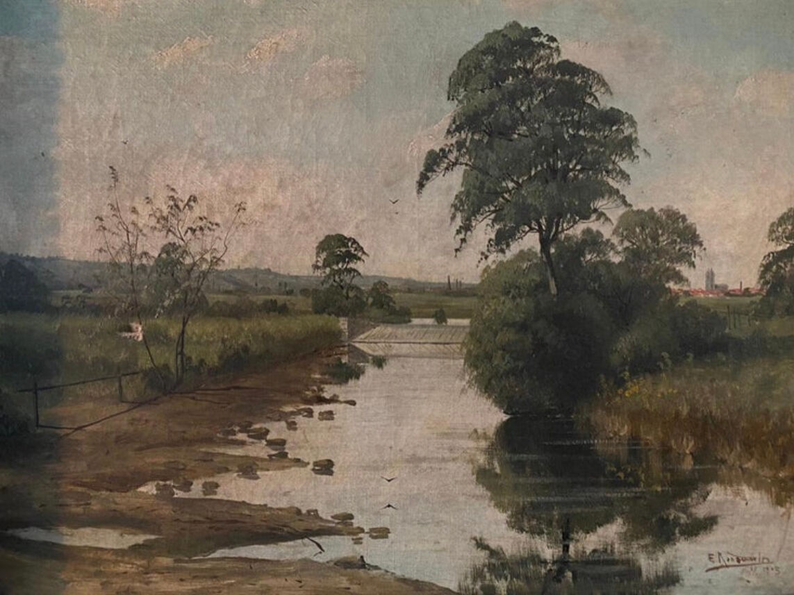 Countryside landscape Oil on canvas of the French school 20th century