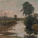 Paysage de campagne huile sur toile de l'école française 20ème siècle