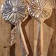 Vintage hand mirror set and silver metal brush