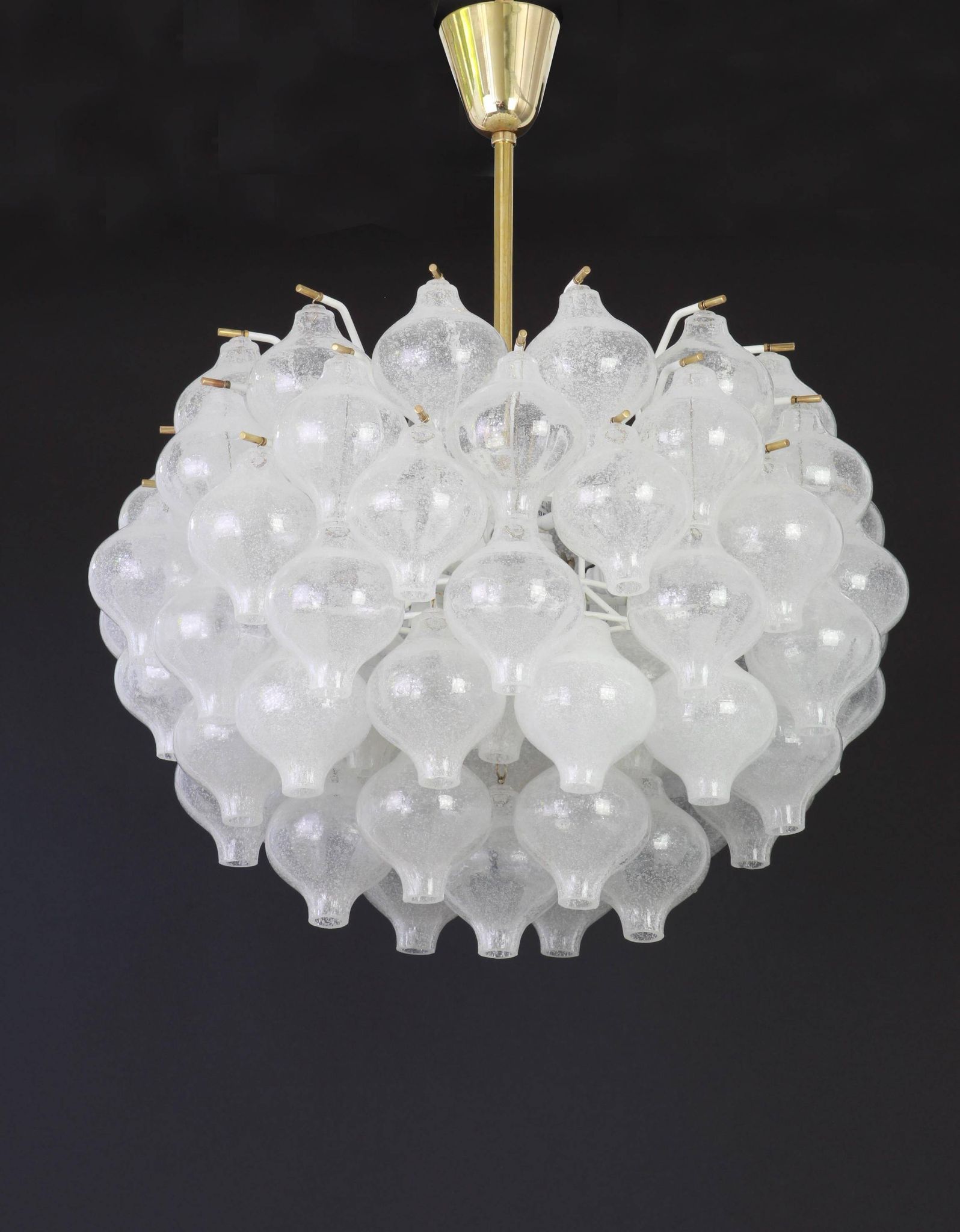 Glass Tulipan chandelier by Kalmar, Austria, 1960s