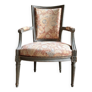 Louis XVI period armchair, Indian fabric no. 2