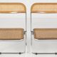 Vintage Plia Folding Chair in Vienna Straw by Giancarlo Piretti for Anonima Castelli, 1970s, Set of 5