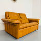 Vintage 70s thick cognac leather 2-seater sofa by De Sede.