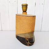 Ovoid lamp foot vintage raw stoneware signed