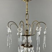 Crystal and bronze chandelier, 20th century