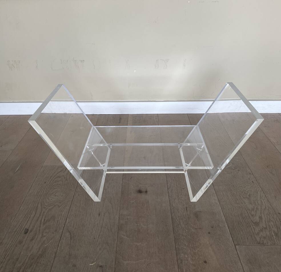 Table basse en verre et plexiglas 1970