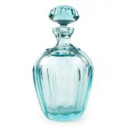 Beryl decanter, mid-century modern, turquoise glass, Moser, Czechoslovakia, 1960s