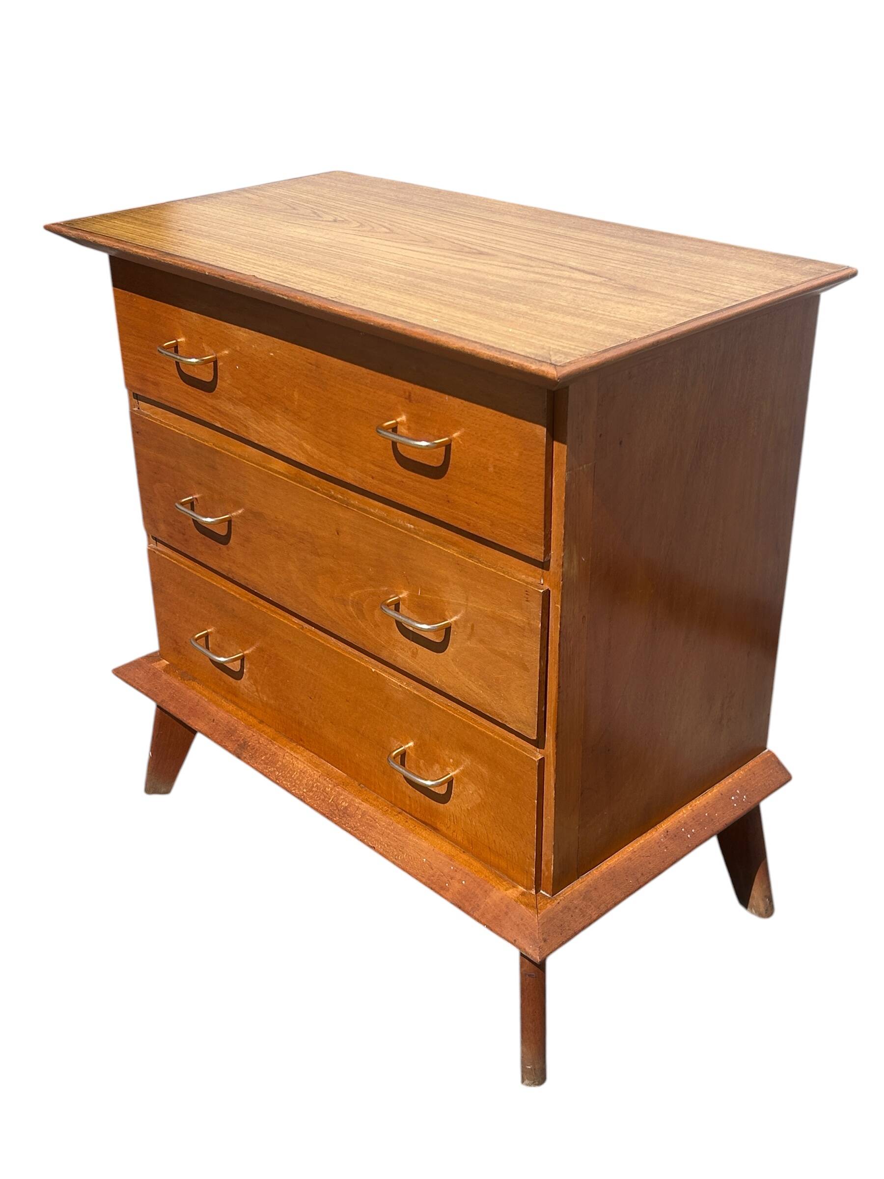 oak commode with tapered legs 1950