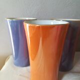 8 coloured cups in earthenware