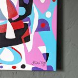 Contemporary Abstract "Morning Blues", Small Unframed Oil Painting, 2022