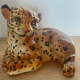 Tirelire léopard en porcelaine