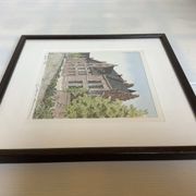 Lithographic print of typical houses, signed and numbered.