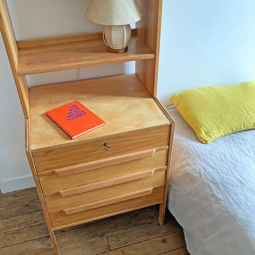 Bibliothèque pin massif