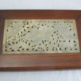 Chinese wooden box decorated with jade plates