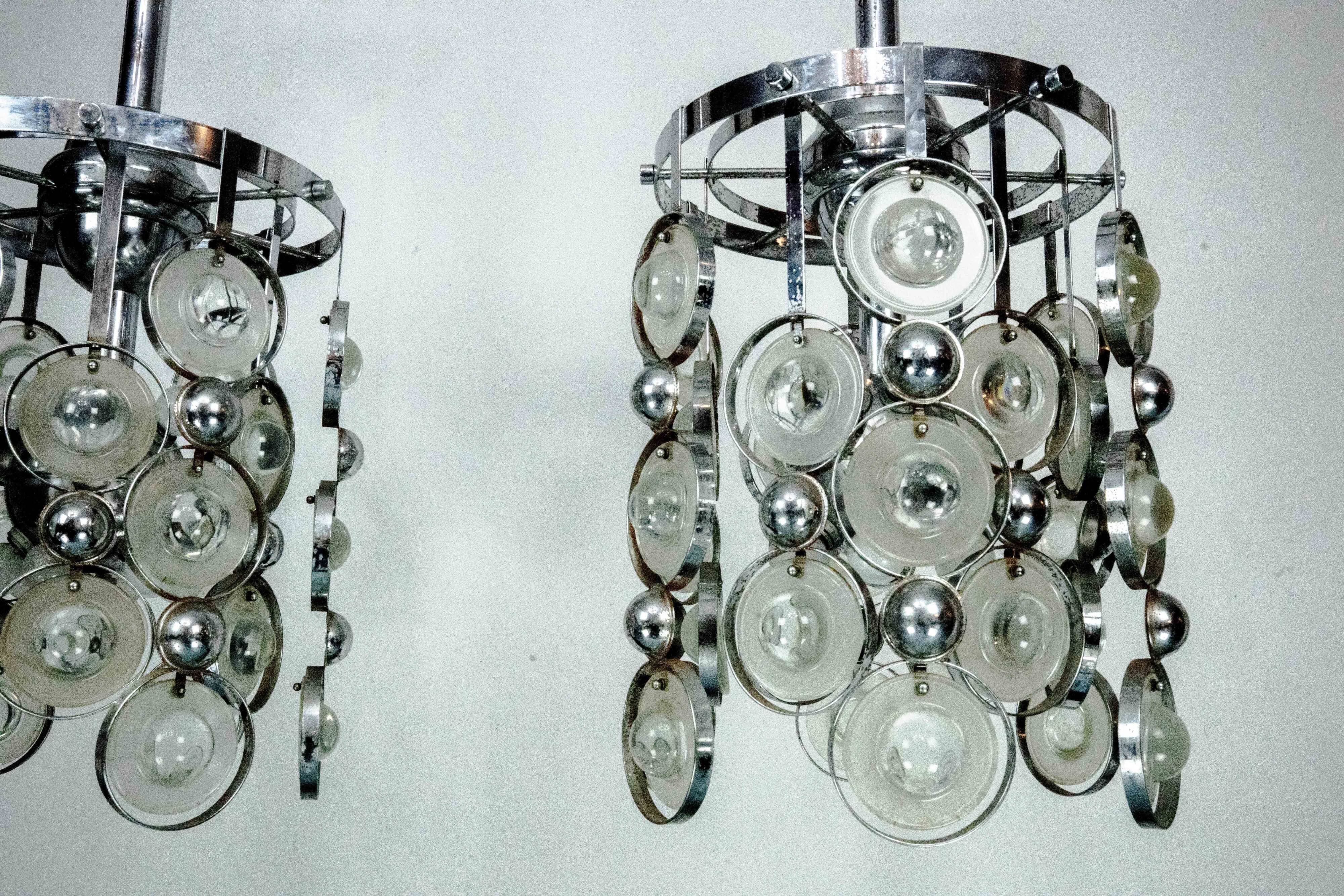 Pair of Pendant Lights by Oscar Torlasco, Italy, 1970s