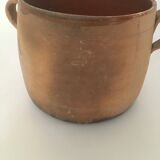 Terracotta marmite and enamelled interior