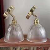 Pair of holophane type wall lights