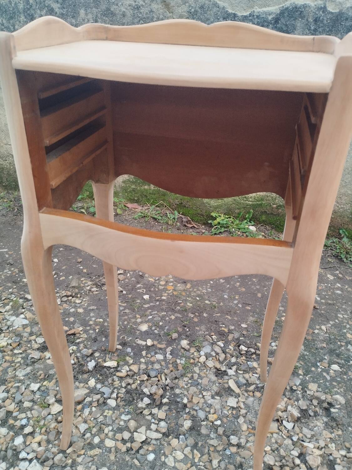 Pair of antique wooden bedside tables in Louis XV style.