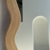 Zigzag rattan foot mirror H:182cm