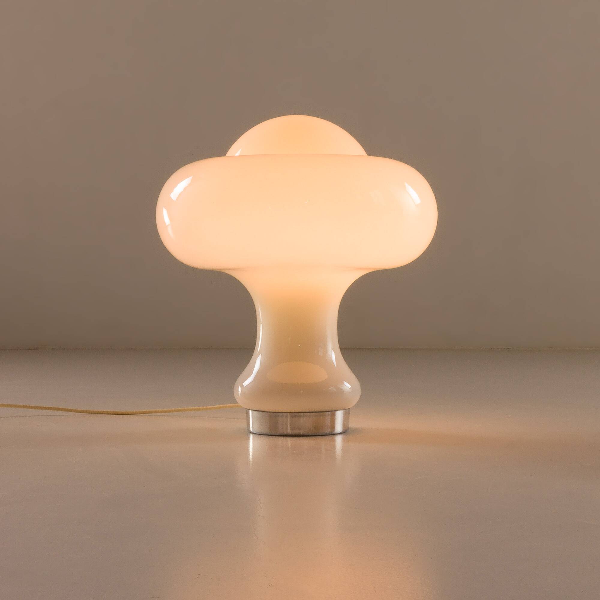 White opaline glass mushroom lamp from Peill & Putzler, Germany 1960s