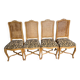 4 chaises bois cérusé années 80