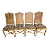 4 chaises bois cérusé années 80