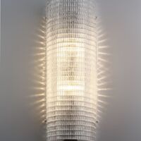 Clear rectangular Murano glass wall sconce