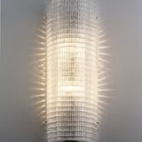 Clear rectangular Murano glass wall sconce