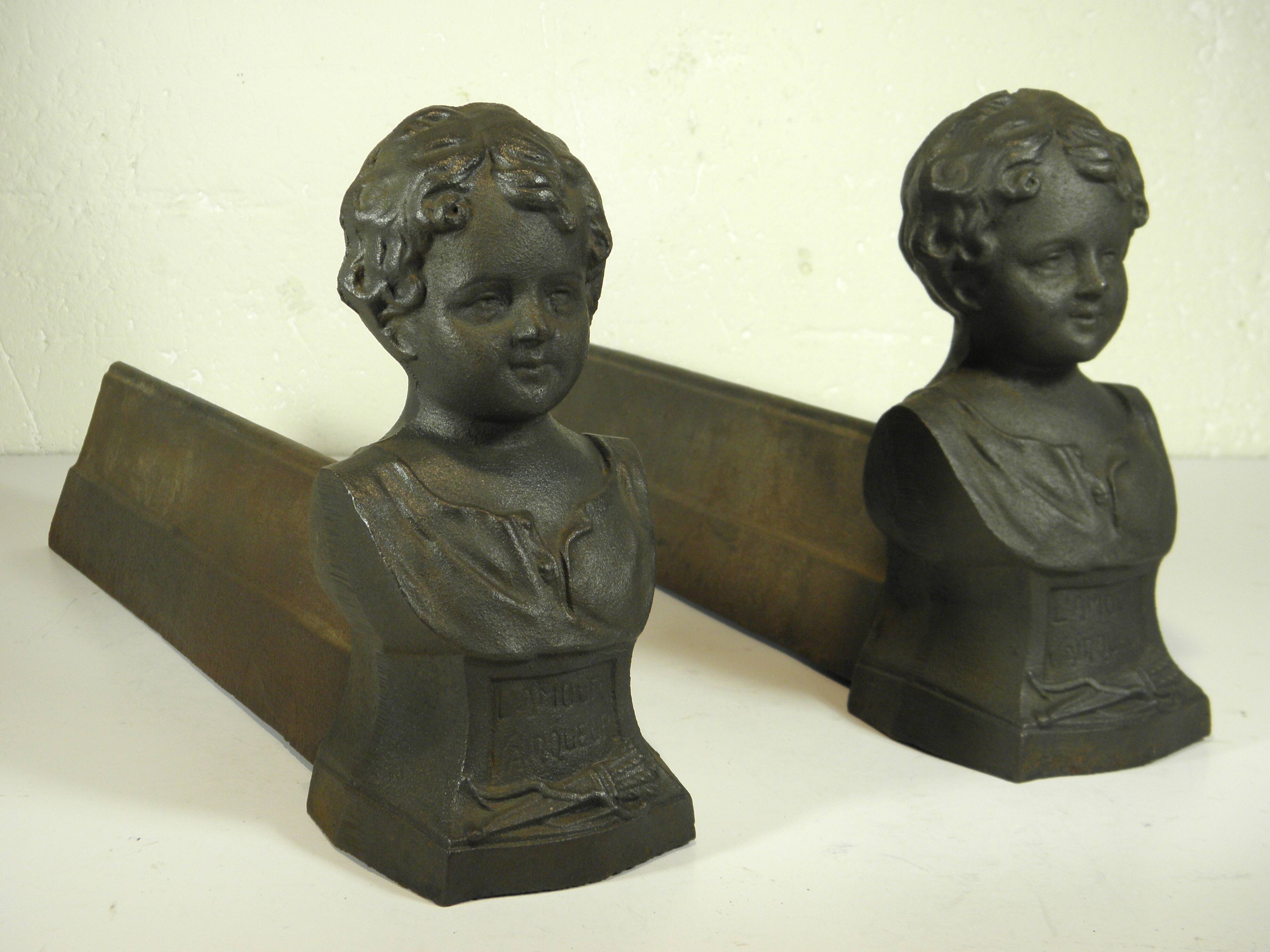 Pair of cast iron fire dogs