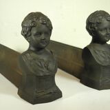 Pair of cast iron fire dogs