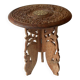 Handmade hand carved wooden plant stand, vintage from the 1970s