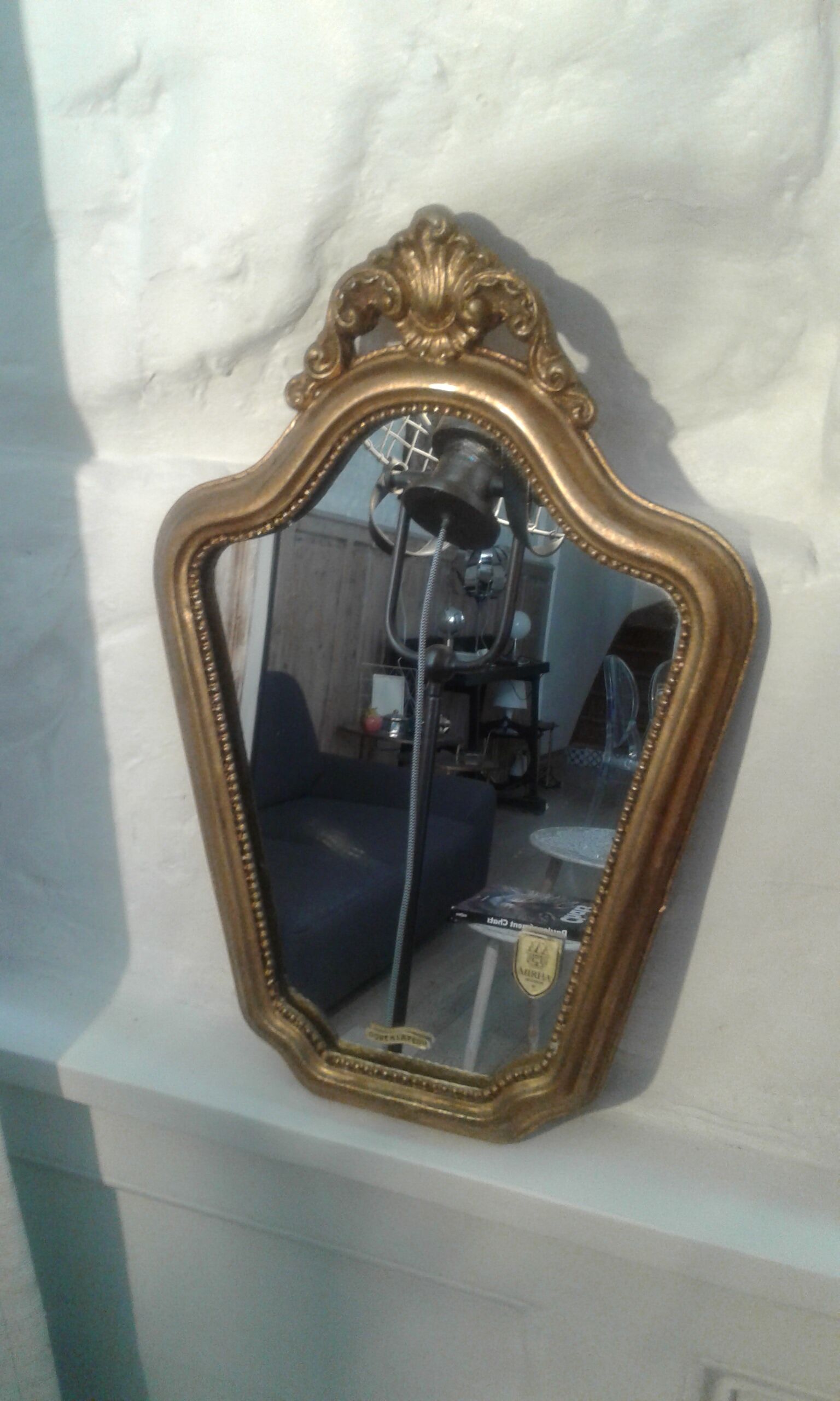 Golden mirror 25x39cm