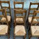6 solid oak dining chairs with straw 110cm