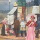 Scène de ville école espagnole du XXEME siècle