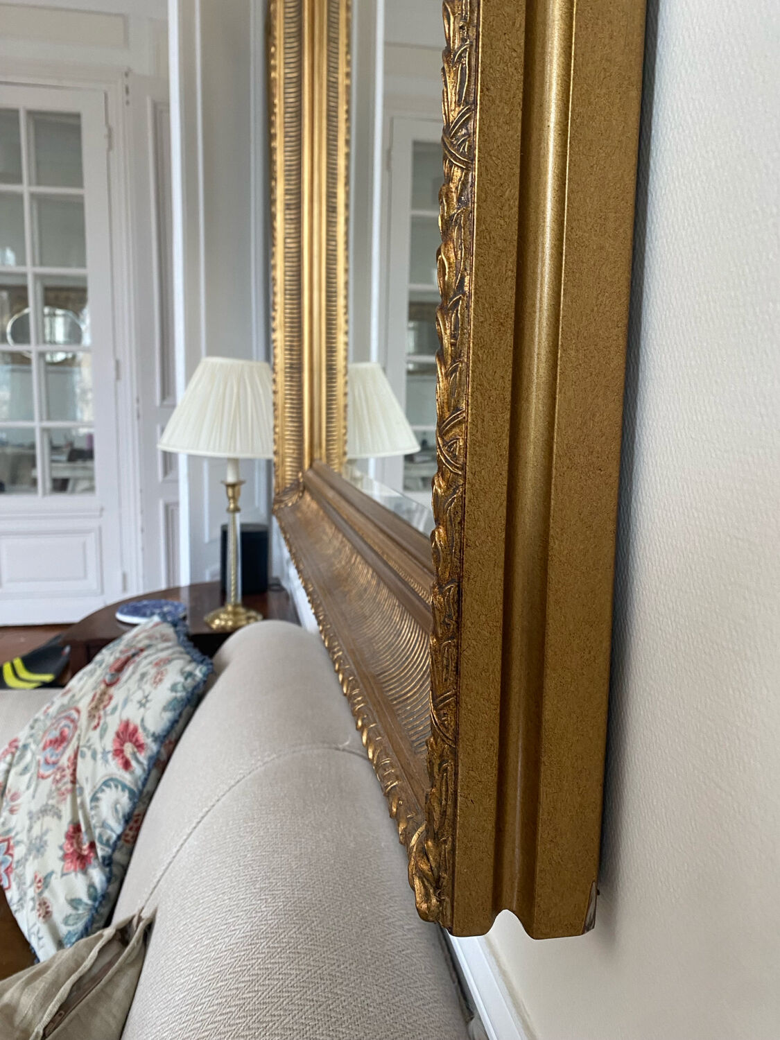 A gilt wood and gesso picture frame mirror, French Second Empire style
